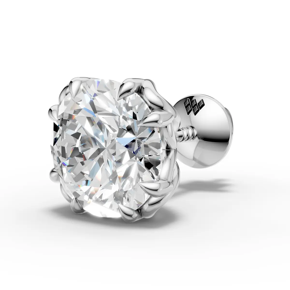Classic Solitaire Crown Stud